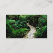 Een weg in het midden van het wilde bos visitekaartje (Achterkant)