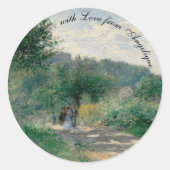 Een weg in Louveciennes door Auguste Renoir Ronde Sticker (Voorkant)