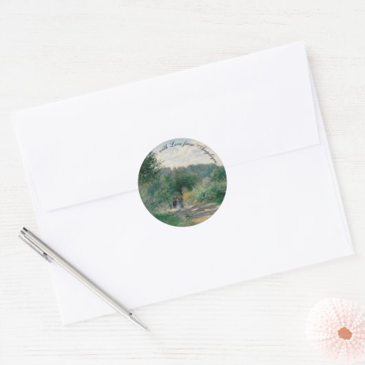 Een weg in Louveciennes door Auguste Renoir Ronde Sticker (Envelop)