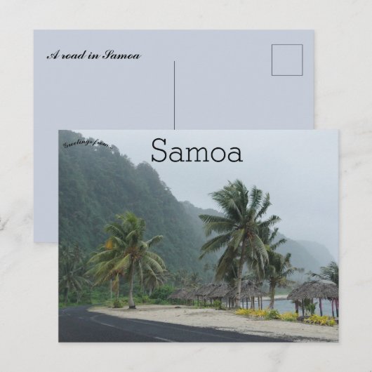 Een weg in Samoa Briefkaart (Voorkant / Achterkant)