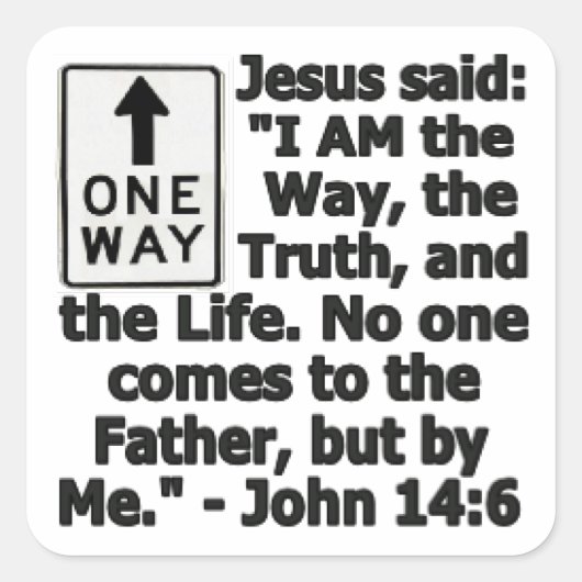 Eén weg vierkante sticker (Voorkant)