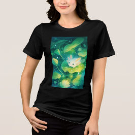 Een weide van bloemblaadjes Axolotl Secret Pond Tri-Blend Shirt