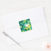 Een weide van bloemblaadjes Axolotl Secret Pond Vierkante Sticker (Envelop)