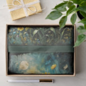 Een weide van gele en paarse bloemen en de maan tissuepapier (Geschenk)