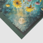 Een weide van gele en paarse bloemen en de maan tissuepapier (Detail)