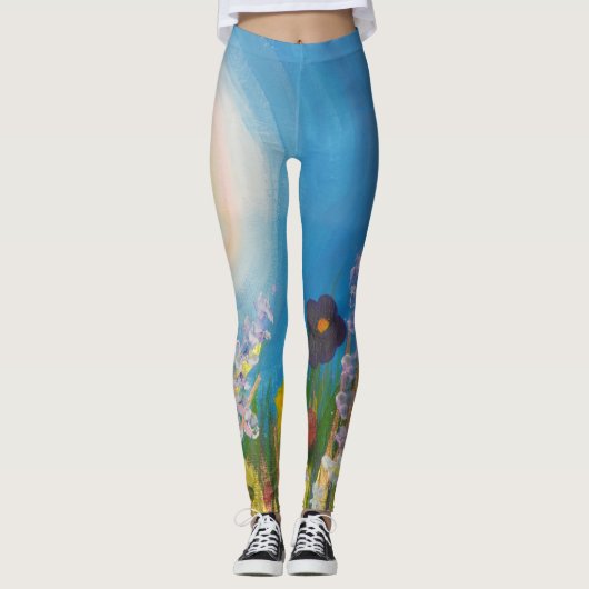Een weide van wilde bloemen leggings (Voorkant)