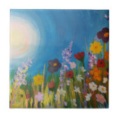 Een weide van wilde bloemen tegeltje (Voorkant)