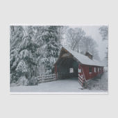 Een welkomstbarn op een sneeuwdag tissuepapier (Voorkant)