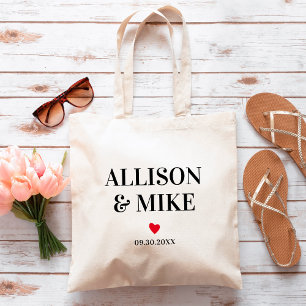 Een welkomsttas met kleurbruiloft voor hotelgasten tote bag