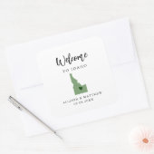 Een welkomsttas of doos met kleurcode Idaho Wedden Vierkante Sticker (Envelop)