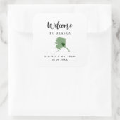 Een welkomsttas of doos met kleurrijke alaska-brui vierkante sticker (Tas)