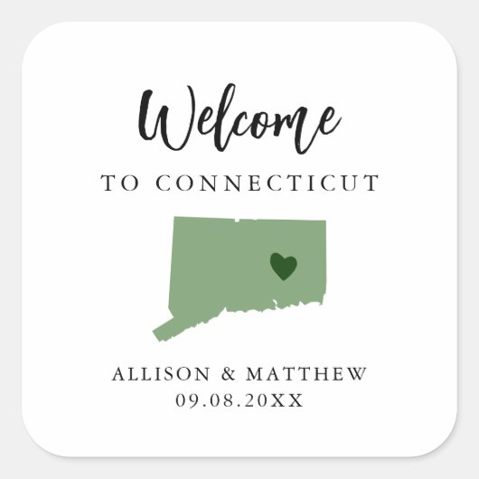 Een welkomsttas of doos voor kleurendrik vierkante sticker (Voorkant)