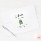 Een welkomsttas van alabama met kleurenweddenschap vierkante sticker (Envelop)