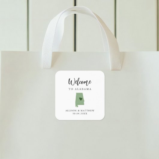 Een welkomsttas van alabama met kleurenweddenschap vierkante sticker