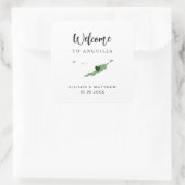 Een welkomsttas van Anguilla Weddenschap met kleur Vierkante Sticker (Tas)