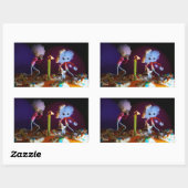 Een wens doen bij het uitblazen van het kaarsje.. rechthoekige sticker (Vel)