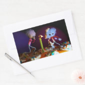 Een wens doen bij het uitblazen van het kaarsje.. rechthoekige sticker (Envelop)