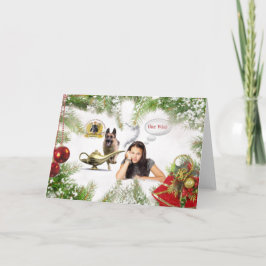 Een wens - Duitse herder Kerstmis Feestdagen Kaart