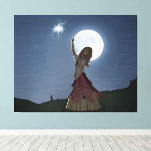 Een wens komt waar canvas afdruk (Insitu (Houten vloer))