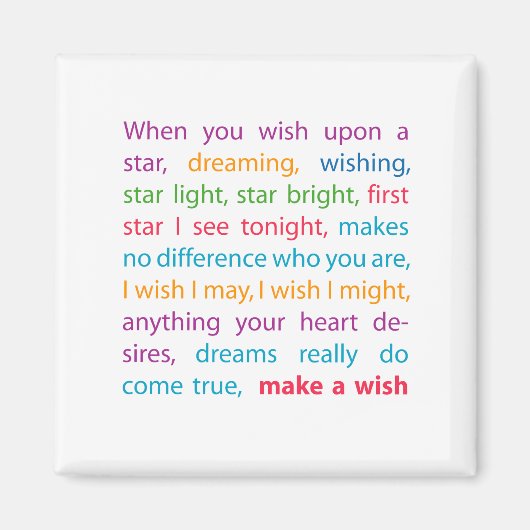 Een wens maken magneet (Voorkant)