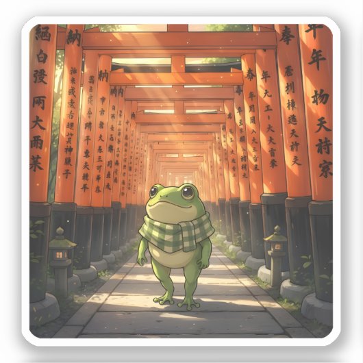 Een wens tussen Torii-poorten Sticker (Voorkant)