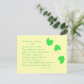 Een wens voor een Friend-Irish Poem+Shamrocks Briefkaart (Staand voorkant)