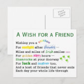 Een wens voor een Vriend St. Patrick's Day Briefka Briefkaart (Voorkant / Achterkant)
