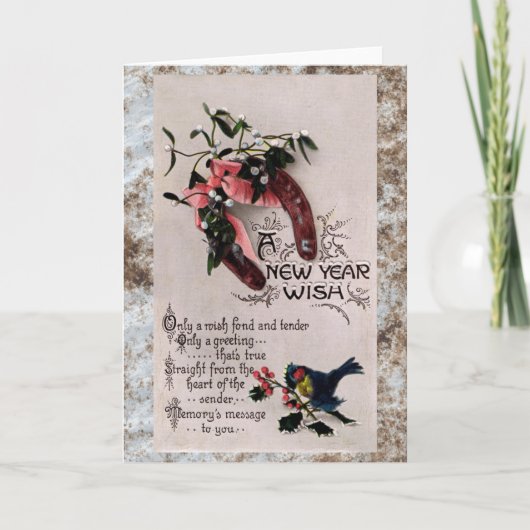 Een wens voor het nieuwe jaar feestdagen kaart (Voorkant)