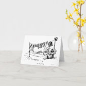 Één Wenskaart van de Karikatuur van de Rust van de Kaart (Gele Bloem)