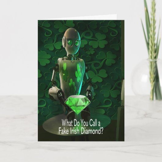 Een Wenskaart van St. Patrick's Day Robot Bedankkaart (Voorkant)