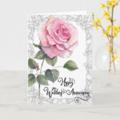 Een wenskaart voor een huwelijksverjaardag kaart (Gele Bloem)