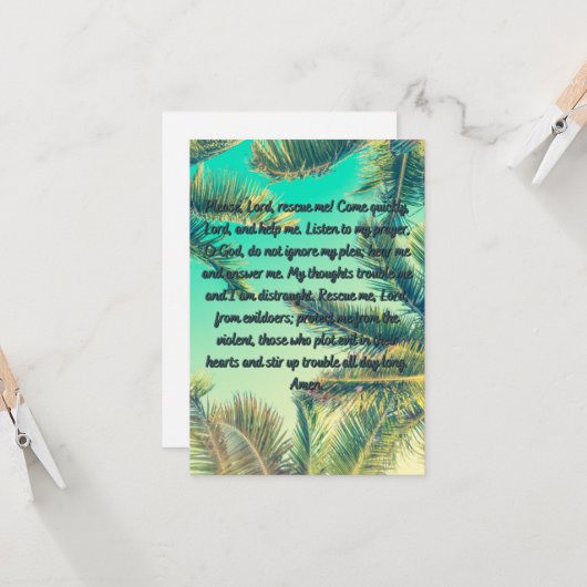 Een Wenskaart voor vrede en kracht Kaart (Voorkant / Achterkant in situ)