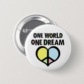 Eén wereld-1-droomsymbool ronde button 5,7 cm (Voorkant /achterkant)