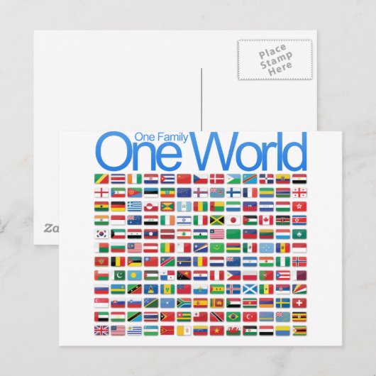 Eén wereld briefkaart (Voorkant / Achterkant)