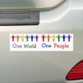 Eén wereld bumpersticker (Op auto)