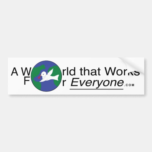 Een wereld die voor iedereen werkt - Bumpersticker (Voorkant)