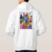 Eén wereld, één familie dubbelzijdig multiculturee hoodie (Achterkant)