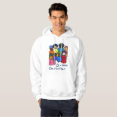 Eén wereld, één familie dubbelzijdig multiculturee hoodie (Voorkant volledig)