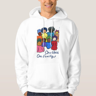 Eén wereld, één familie dubbelzijdig multiculturee hoodie