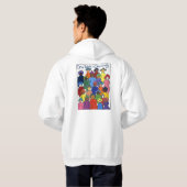 Eén wereld, één familie dubbelzijdig multiculturee hoodie (Achterkant volledig)