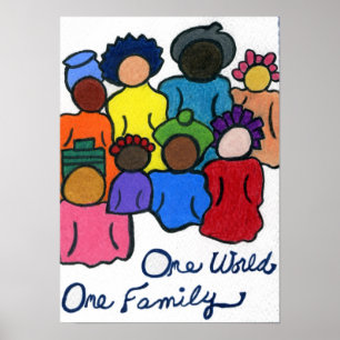 Eén wereld, één familie multicultureel Poster