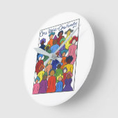 Eén wereld, één familie multiculturele klok (Hoek)