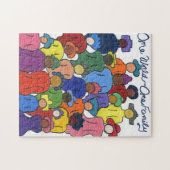 Eén wereld, één familie multiculturele puzzle legpuzzel (Horizontaal)