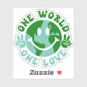 Eén wereld-één-liefdesvrede op aarde sticker (Vel)