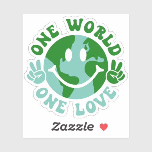 Eén wereld-één-liefdesvrede op aarde sticker (Vel)