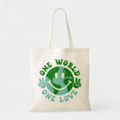 Eén wereld-één-liefdesvrede op aarde tote bag (Voorkant)