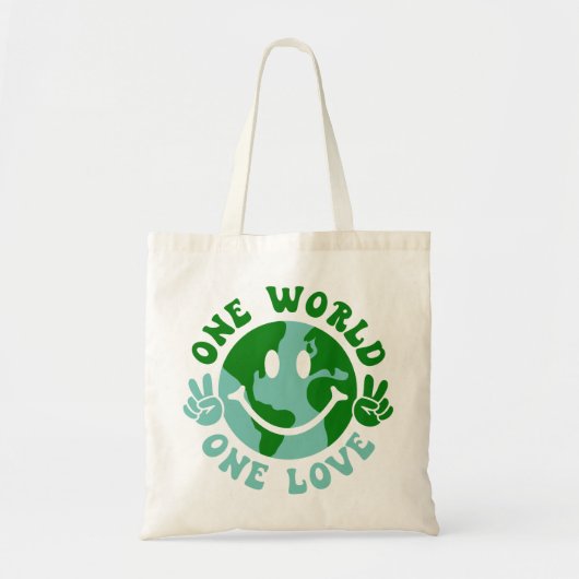 Eén wereld-één-liefdesvrede op aarde tote bag (Voorkant)