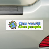 één wereld één persoon tegen de zijlijn bumpersticker (Op auto)
