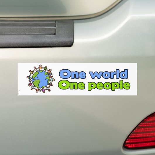 één wereld één persoon tegen de zijlijn bumpersticker (Op auto)