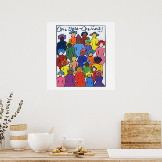 Eén wereld-één-reeks groot Poster (Keuken)